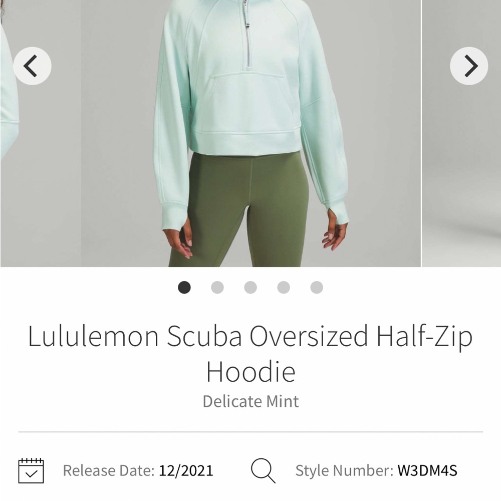 Lululemon oversized Mint Half-Zip scuba Hoodie